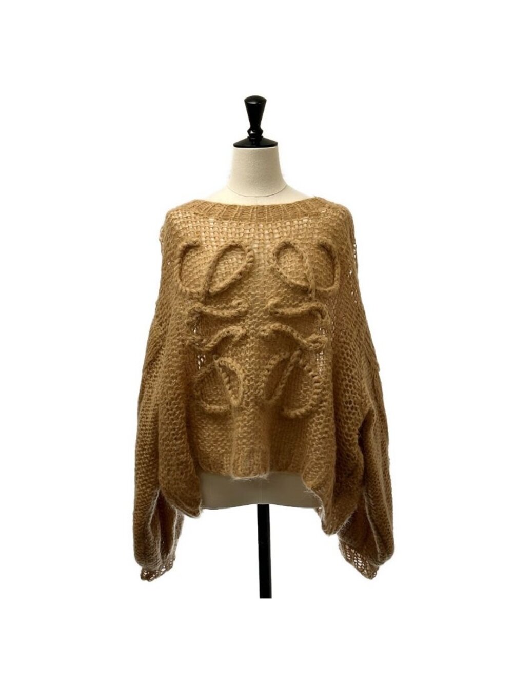 Loewe Anagram Mohair Knit S Brown Sweater